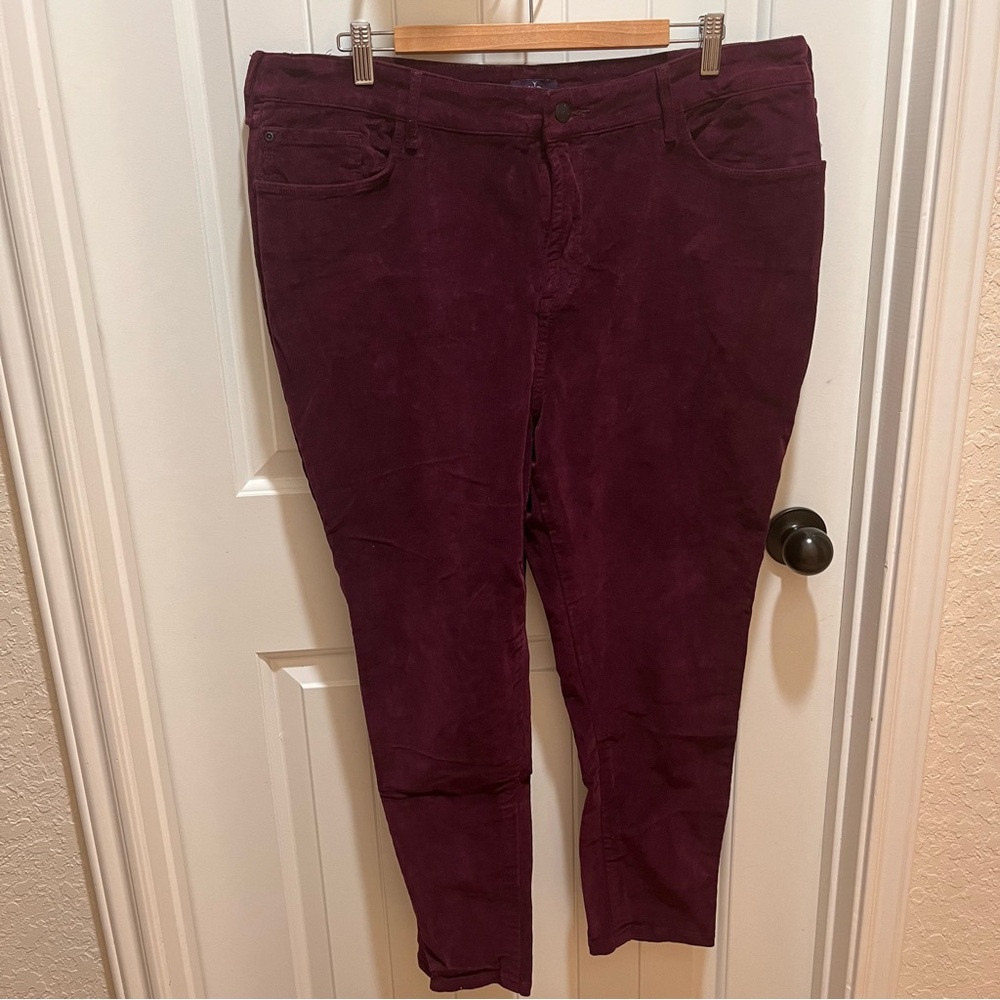 Altered NYDJ Burgundy Corduroy Petite Plus Size Jeans - 22W